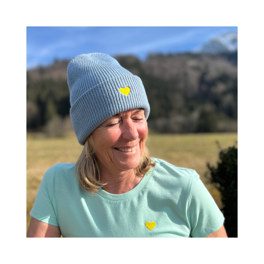 HerzBeanie // Graublau