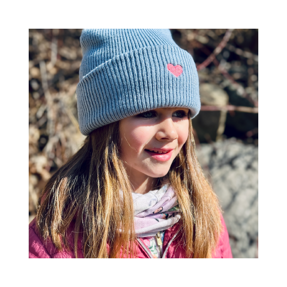 HerzBeanie // Graublau
