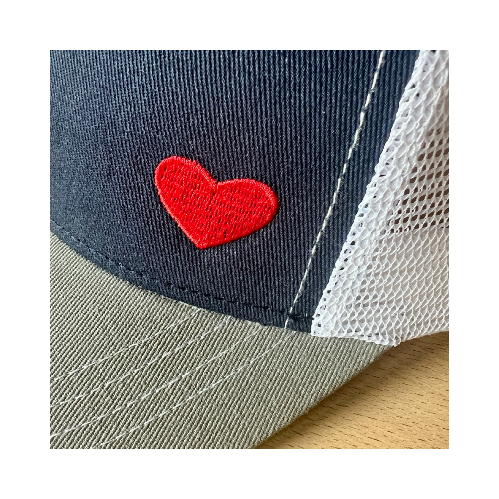 HerzCap Trucker // Nachtblau-Grau-Weiß