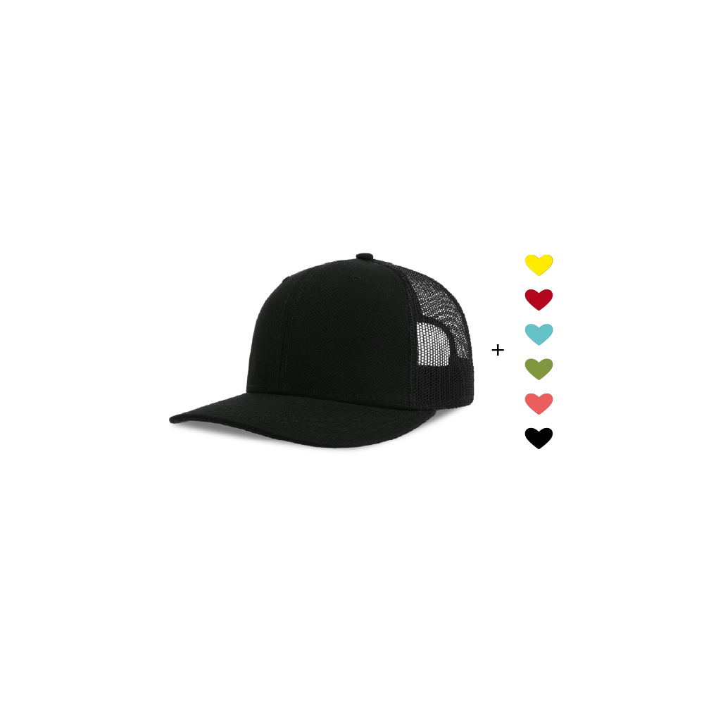 HerzCap Trucker // Schwarz-Schwarz
