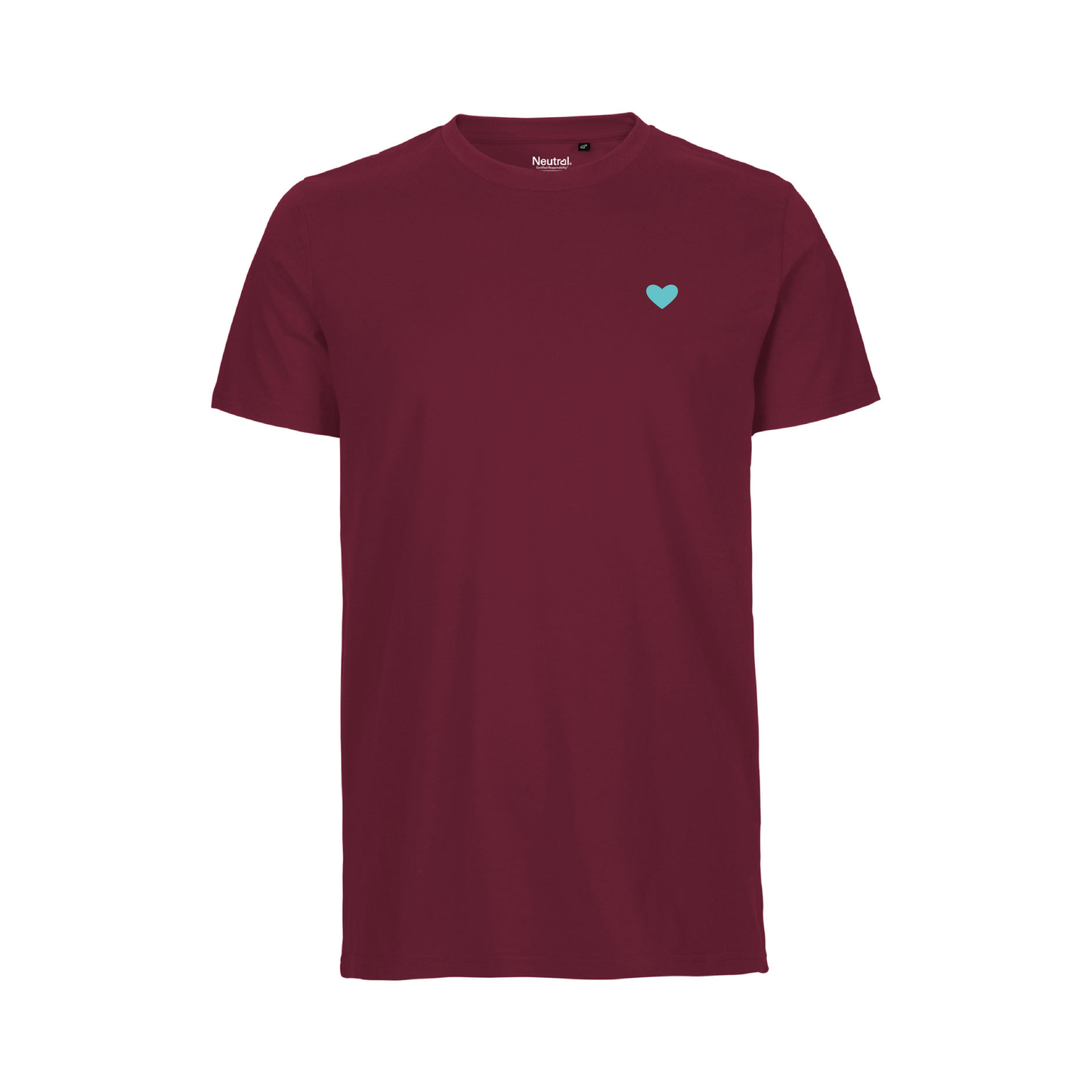HerzShirt Men Rundhals // Weinrot