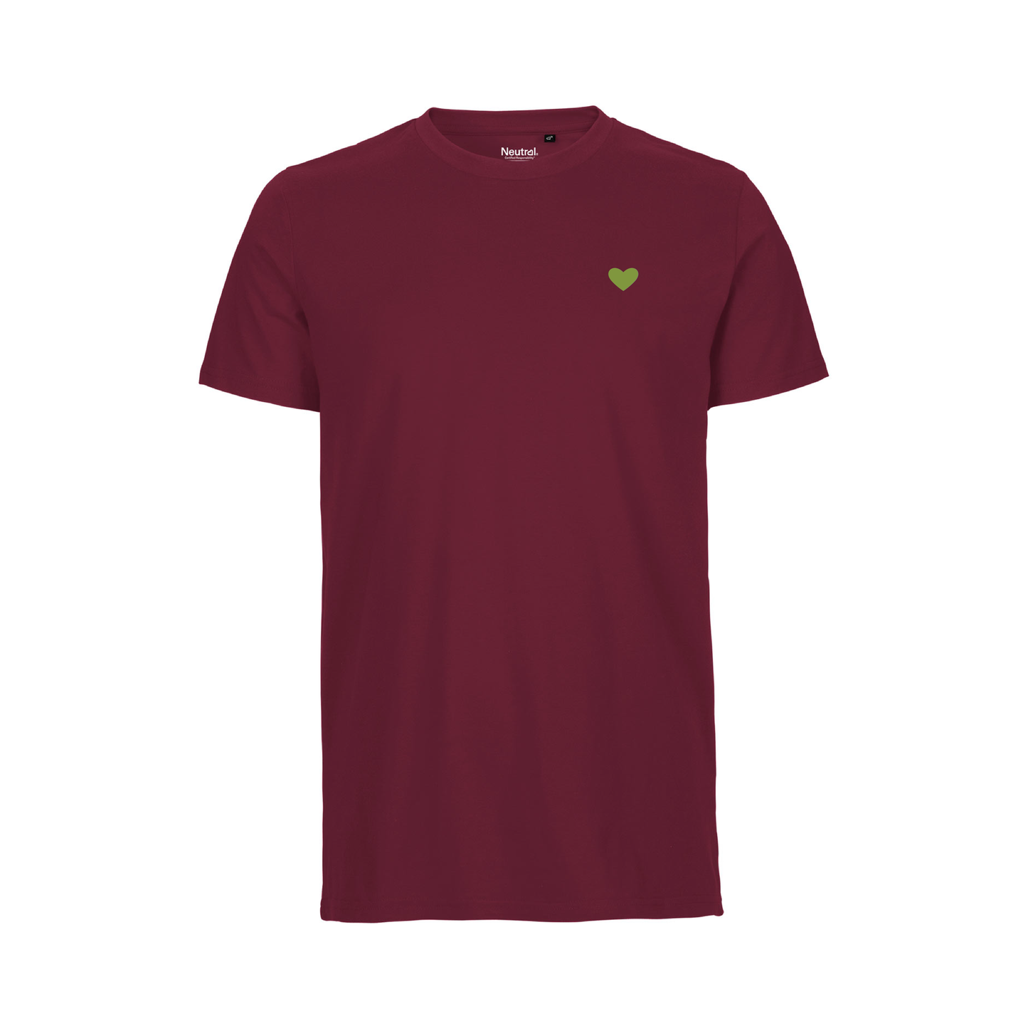 HerzShirt Men Rundhals // Weinrot