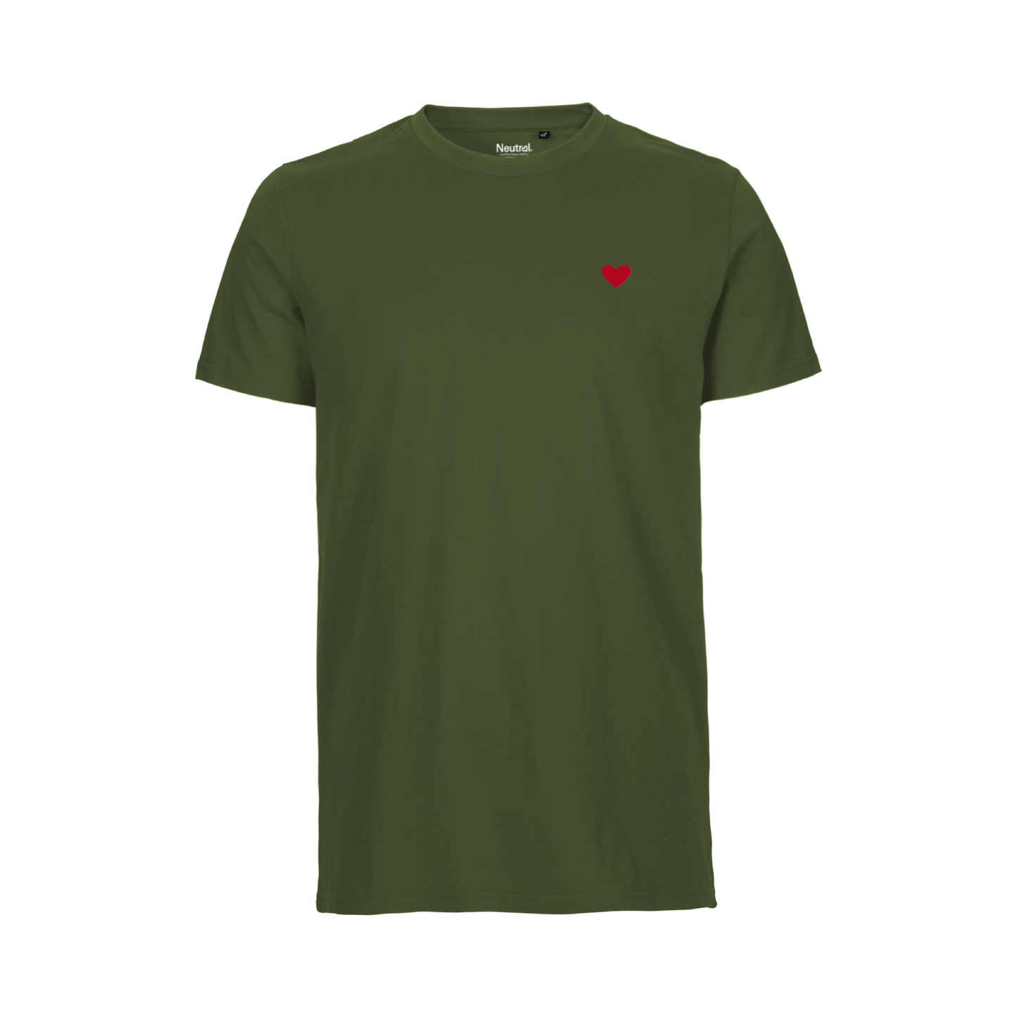 HerzShirt Men Rundhals // Moosgrün