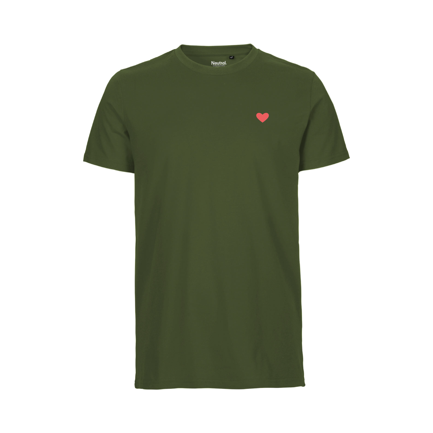 HerzShirt Men Rundhals // Moosgrün