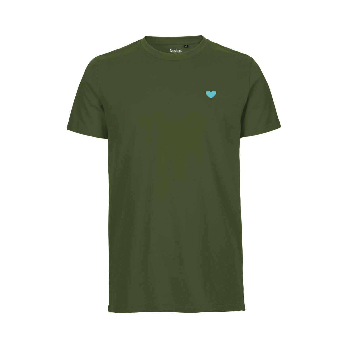 HerzShirt Men Rundhals // Moosgrün