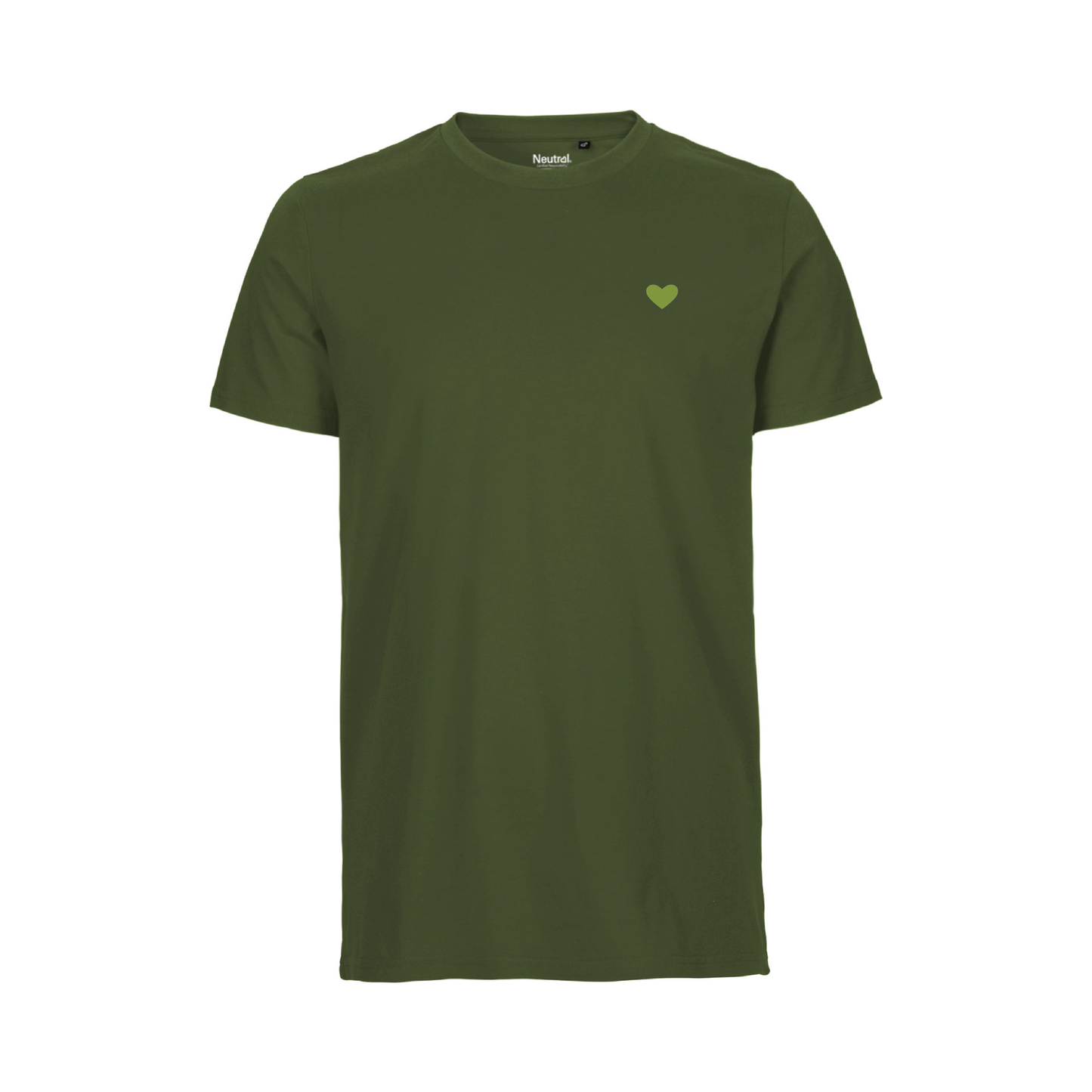 HerzShirt Men Rundhals // Moosgrün