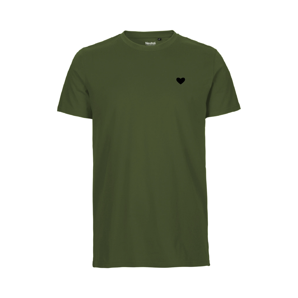HerzShirt Men Rundhals // Moosgrün
