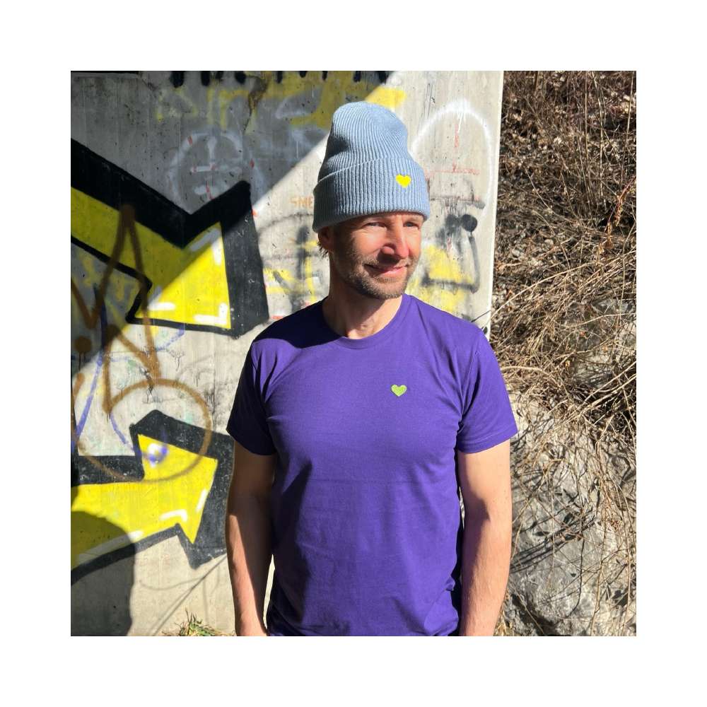 HerzShirt Men Rundhals // Aubergine