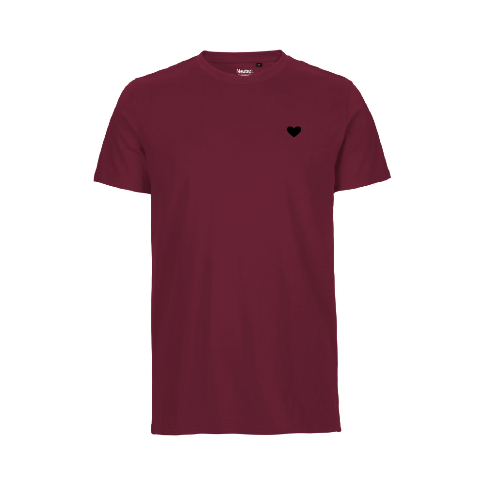 HerzShirt Men Rundhals // Weinrot