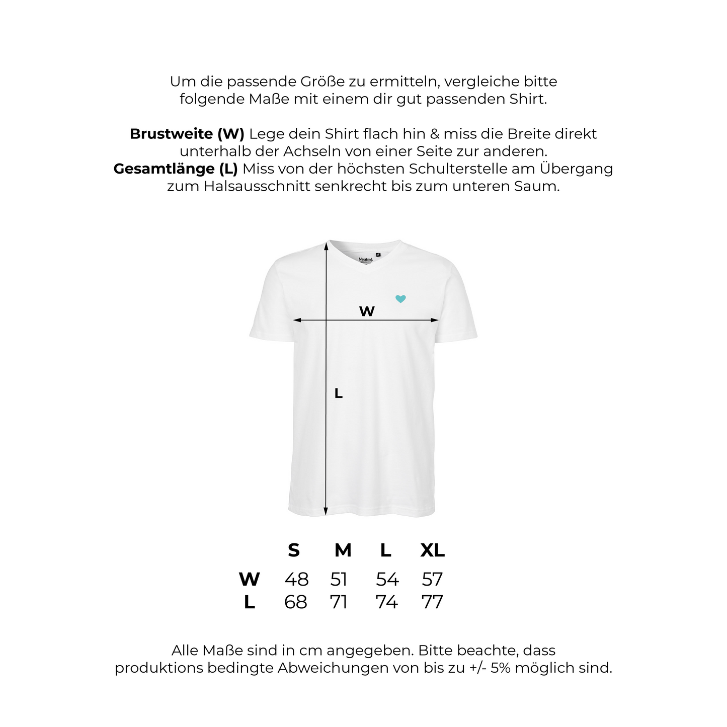 HerzShirt Men V-Neck // Schwarz L // sofort verfügbar