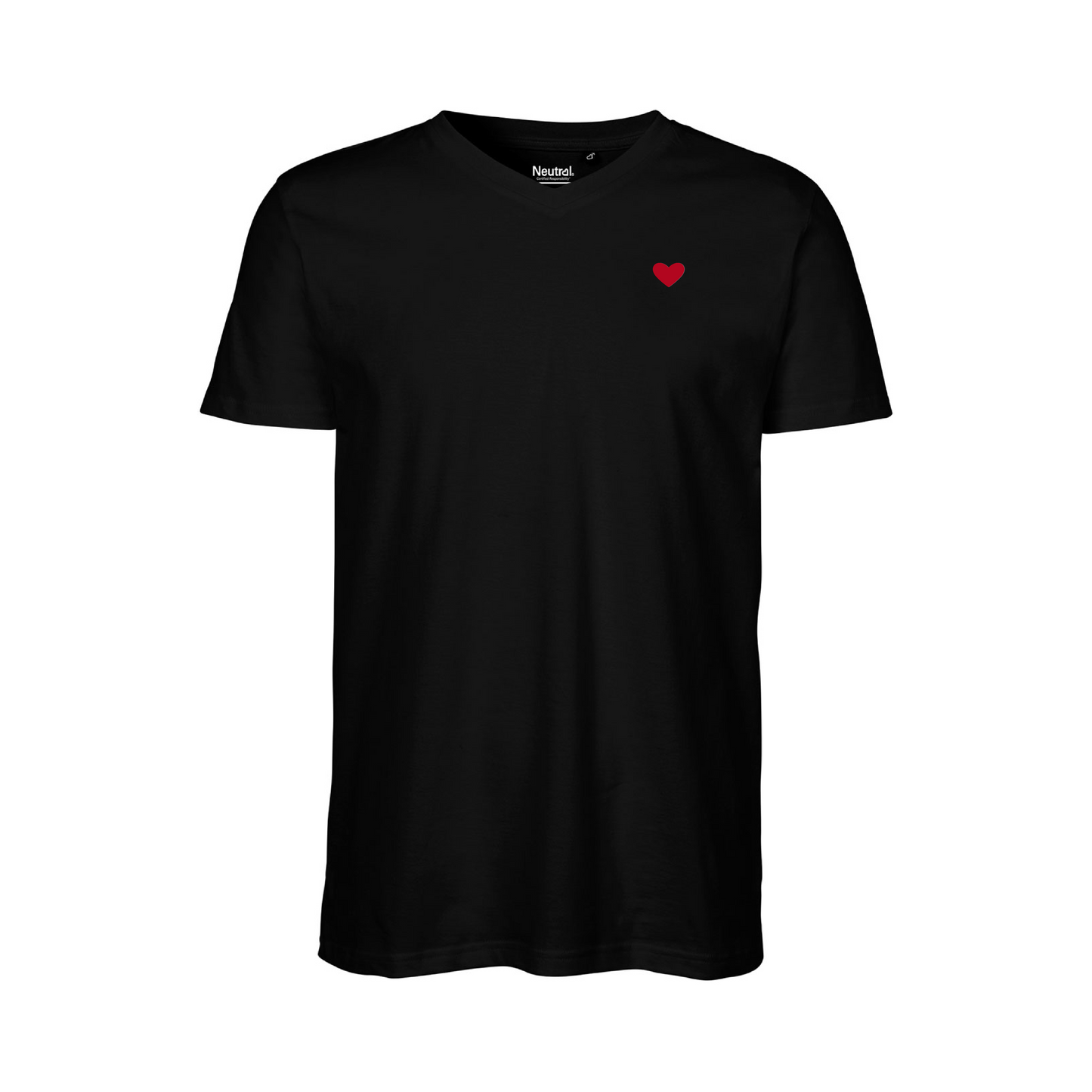 HerzShirt Men V-Neck // Schwarz