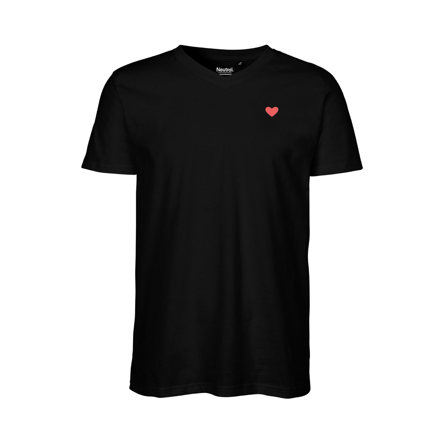 HerzShirt Men V-Neck // Schwarz