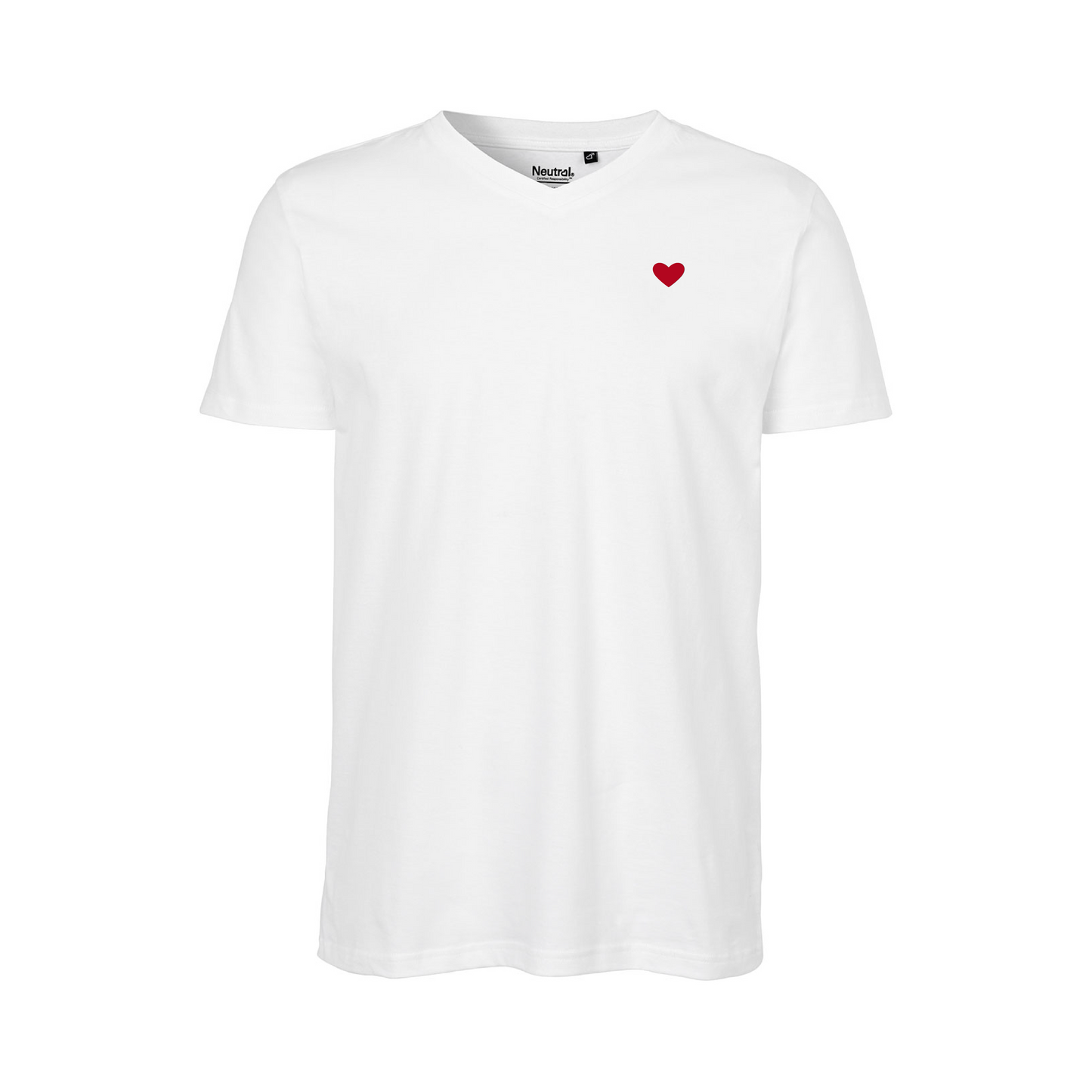 HerzShirt Men V-Neck // Weiß