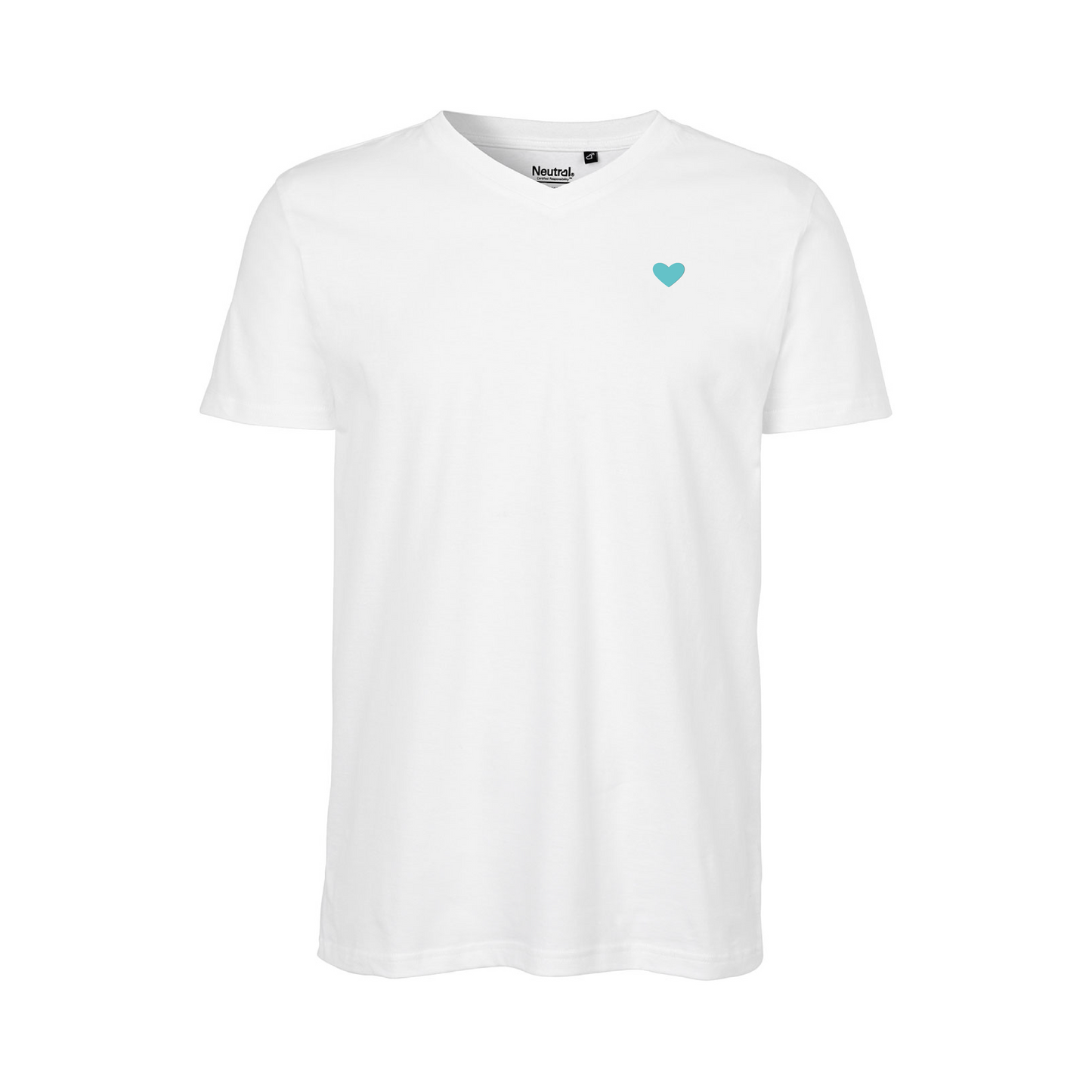 HerzShirt Men V-Neck // Weiß