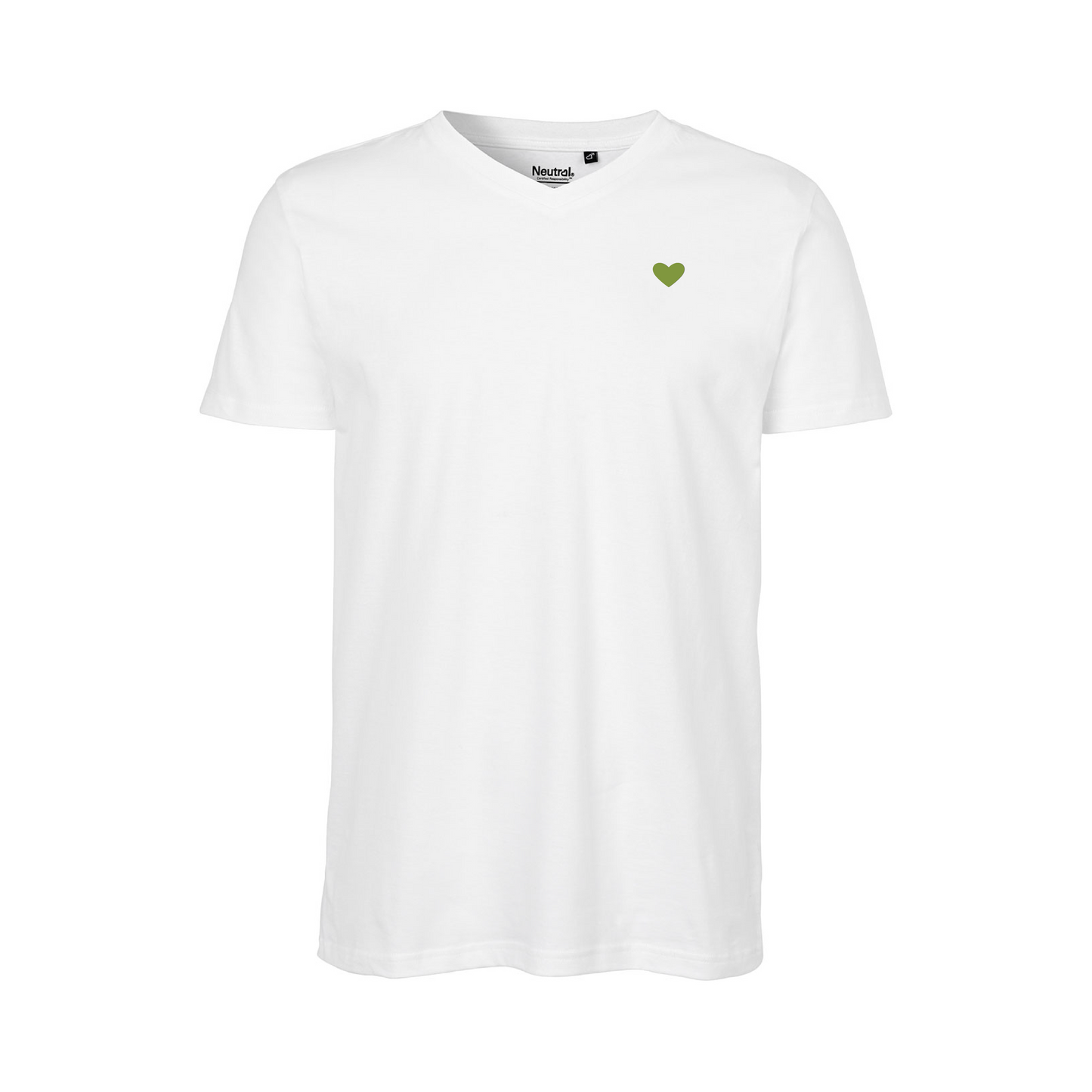 HerzShirt Men V-Neck // Weiß