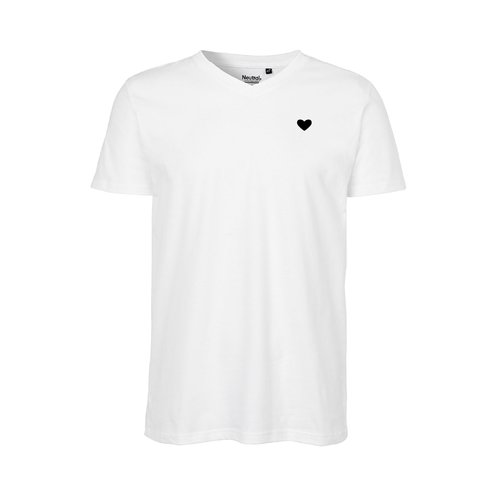 HerzShirt Men V-Neck // Weiß