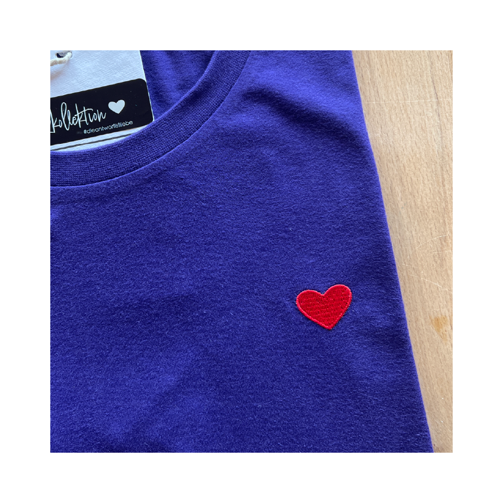 HerzShirt Women Rundhals // Aubergine L // sofort verfügbar