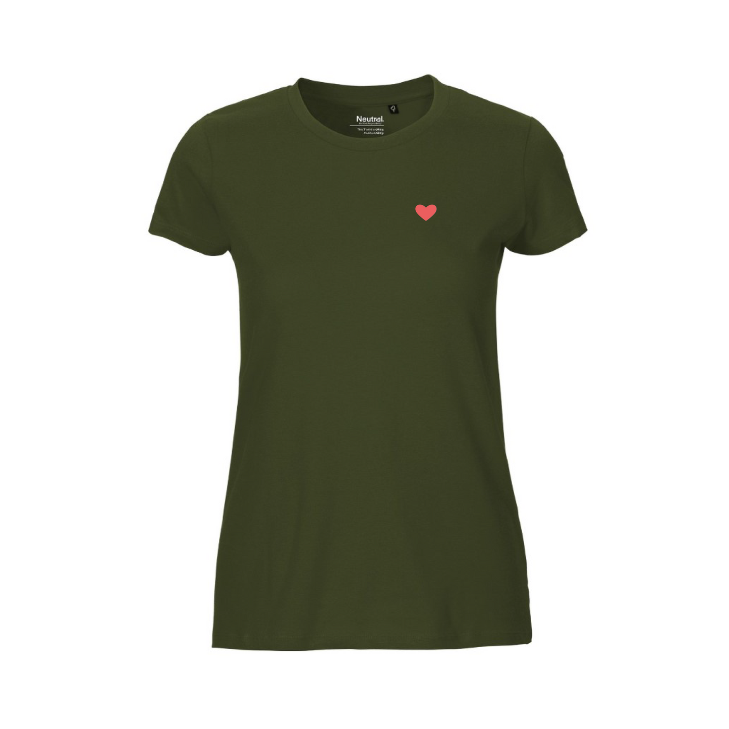 HerzShirt Women Rundhals // Moosgrün