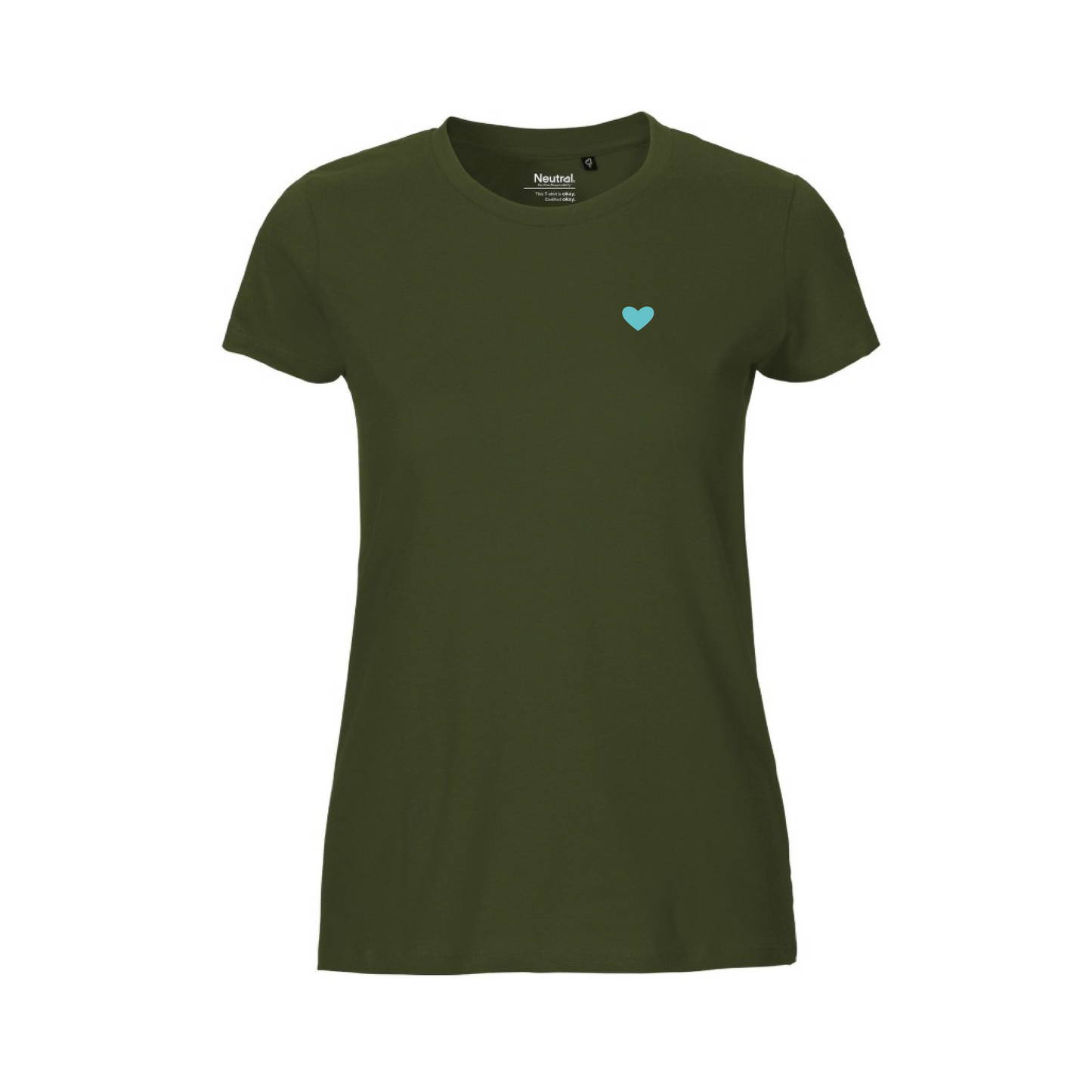HerzShirt Women Rundhals // Moosgrün