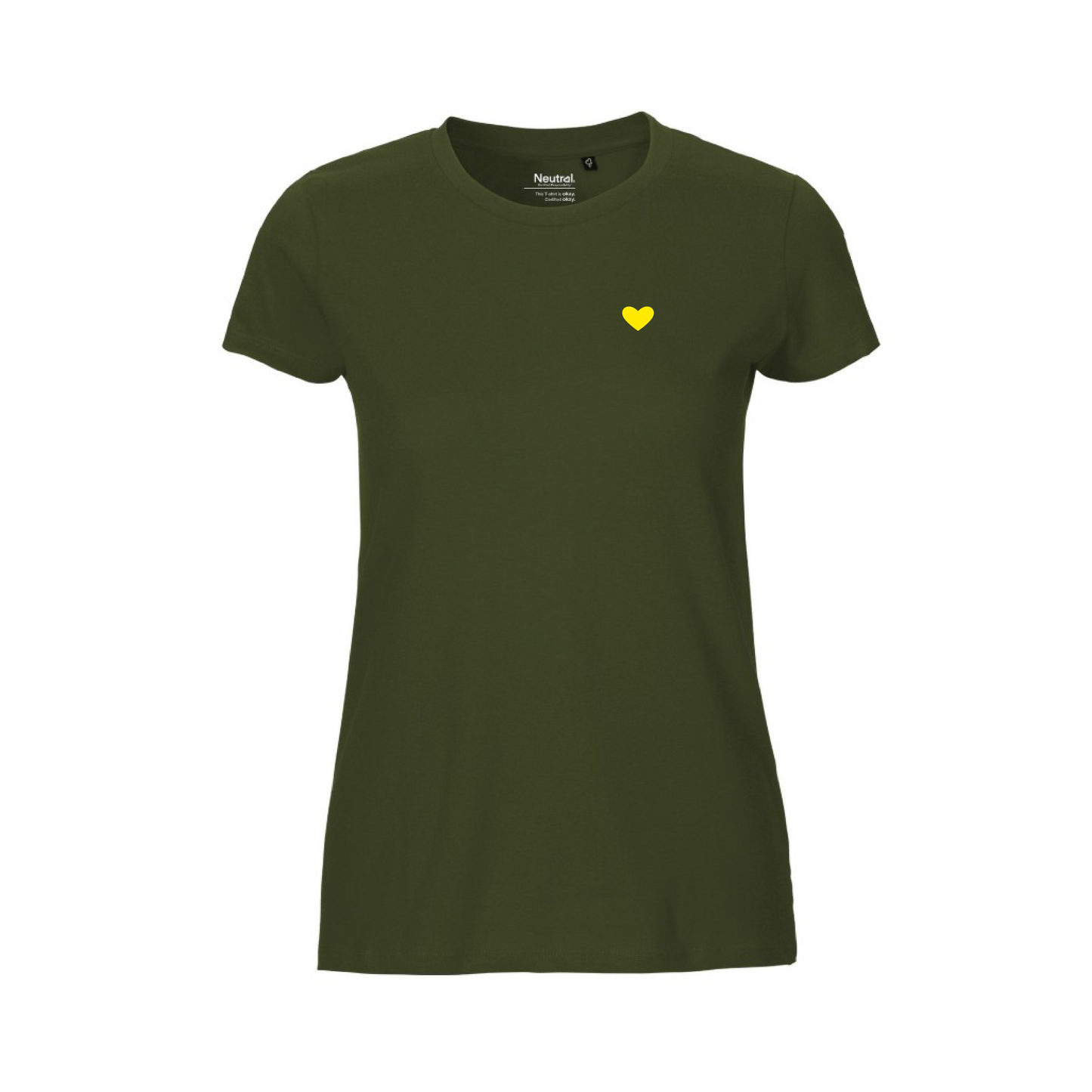 HerzShirt Women Rundhals // Moosgrün