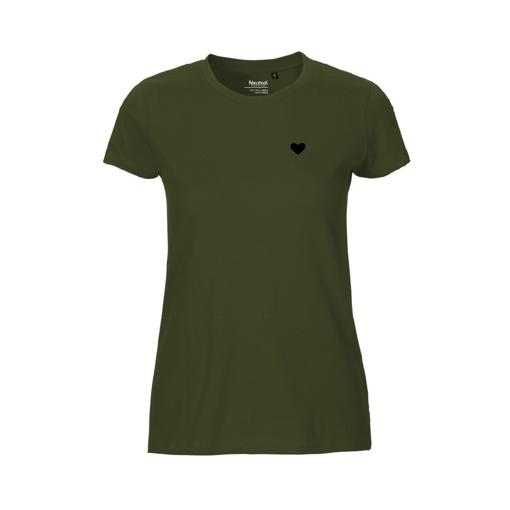 HerzShirt Women Rundhals // Moosgrün
