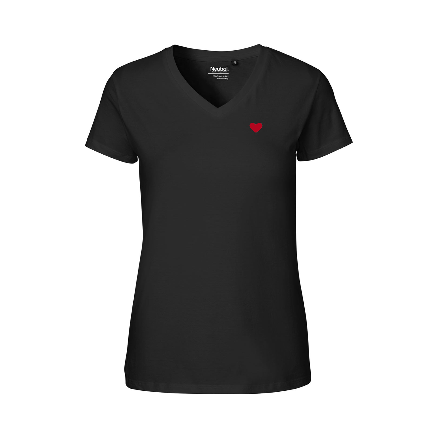 HerzShirt Women V-Neck // Schwarz