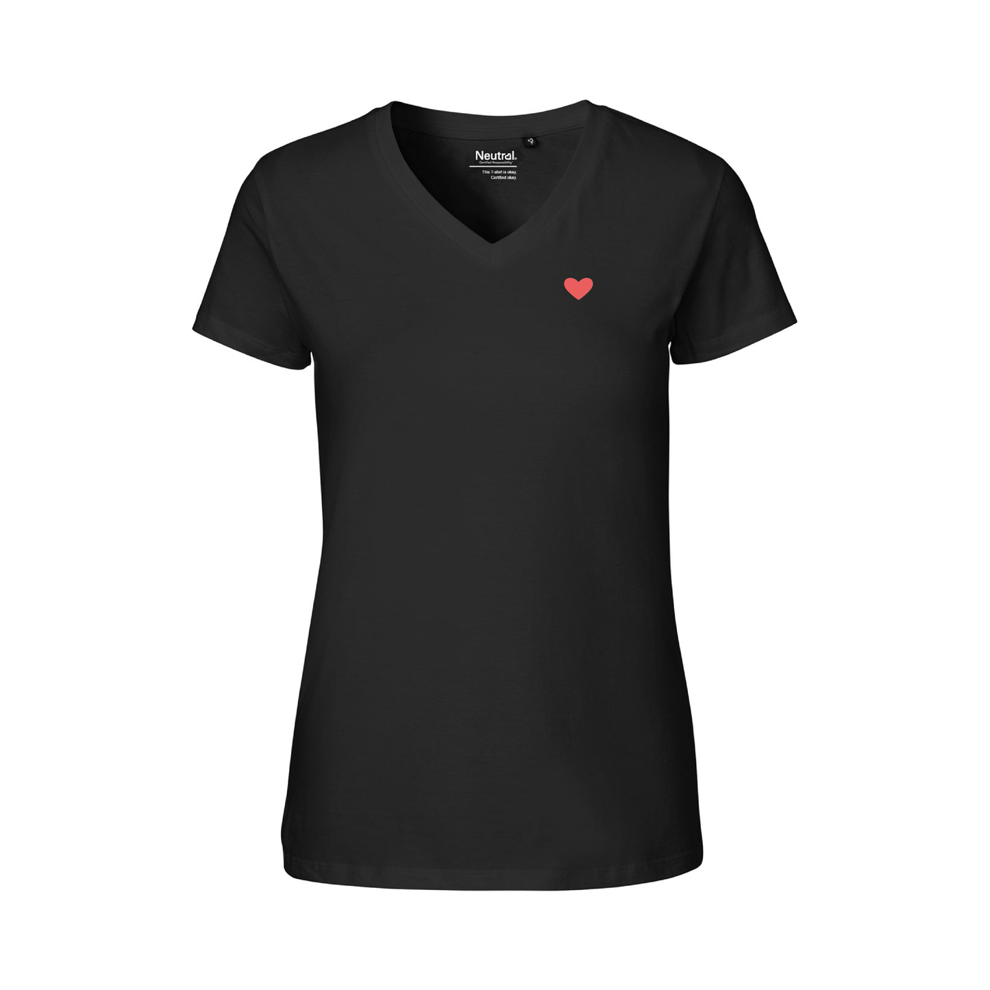 HerzShirt Women V-Neck // Schwarz