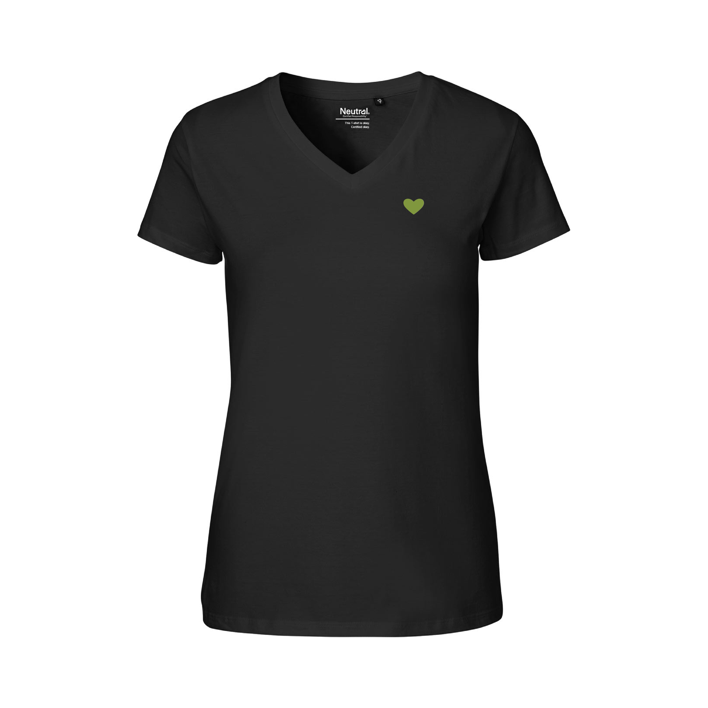 HerzShirt Women V-Neck // Schwarz