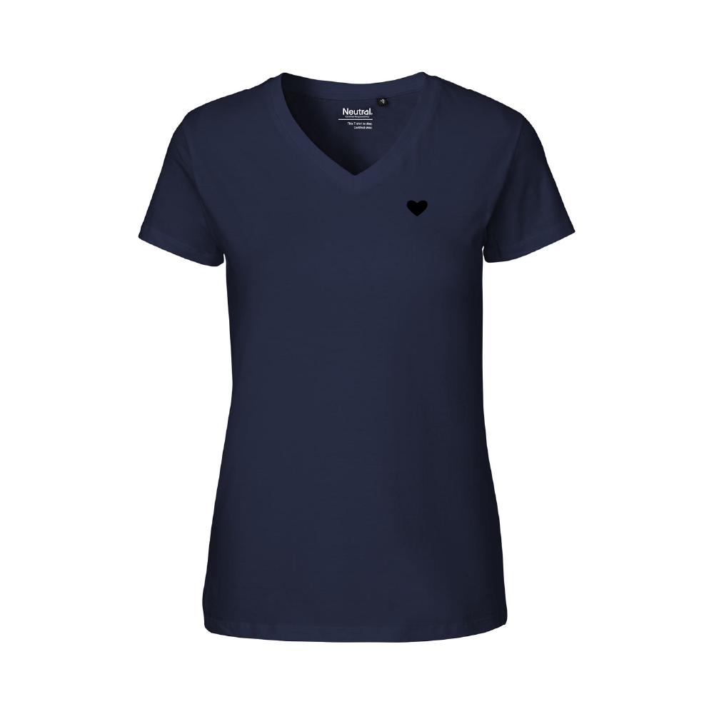 HerzShirt Women V-Neck // Nachtblau