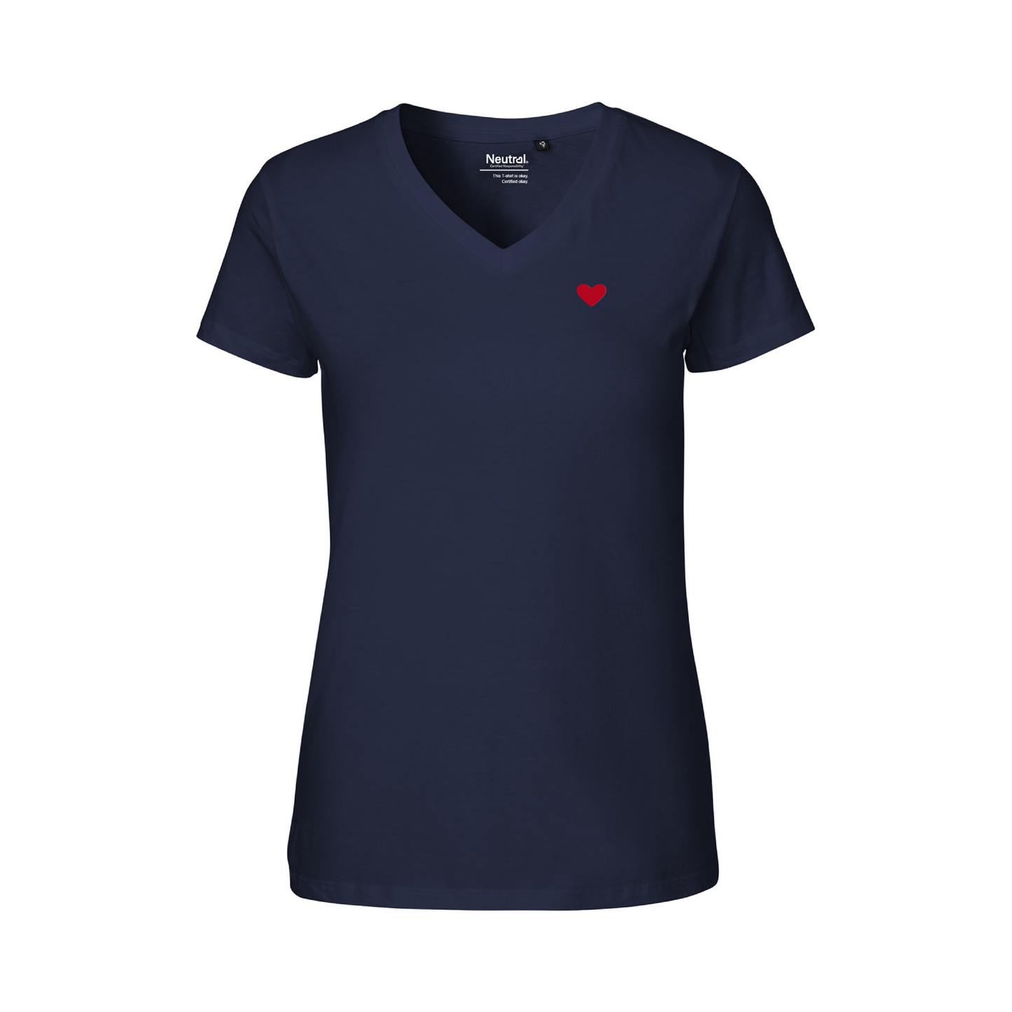 HerzShirt Women V-Neck // Nachtblau