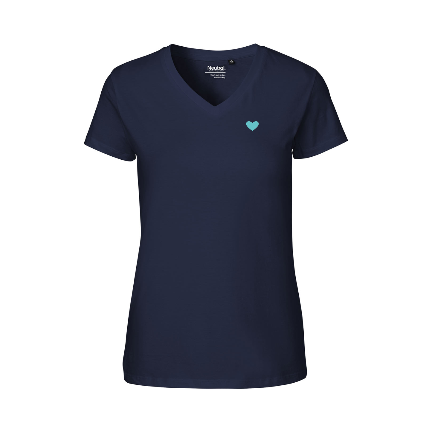 HerzShirt Women V-Neck // Nachtblau