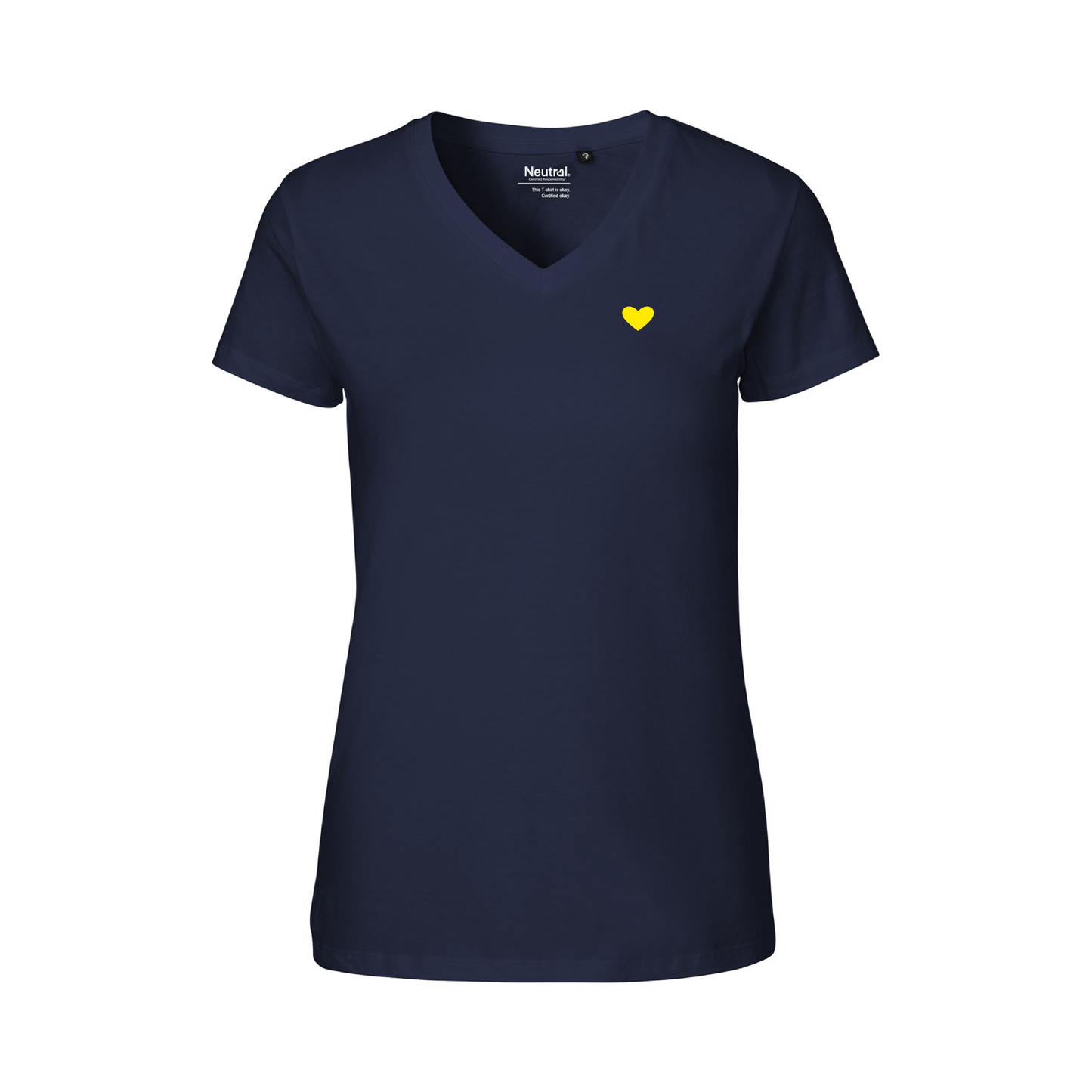 HerzShirt Women V-Neck // Nachtblau