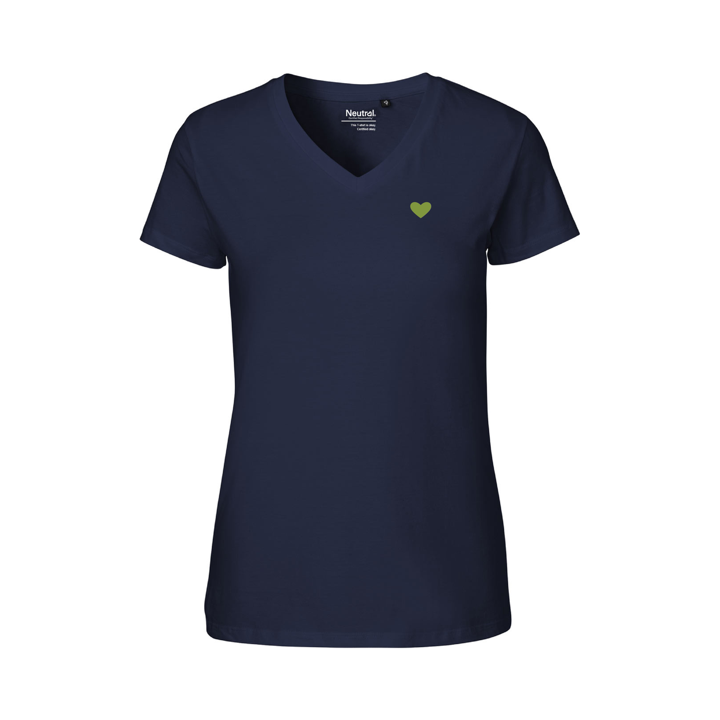 HerzShirt Women V-Neck // Nachtblau