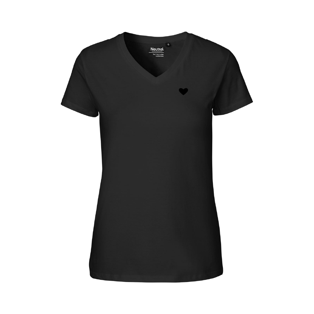 HerzShirt Women V-Neck // Schwarz