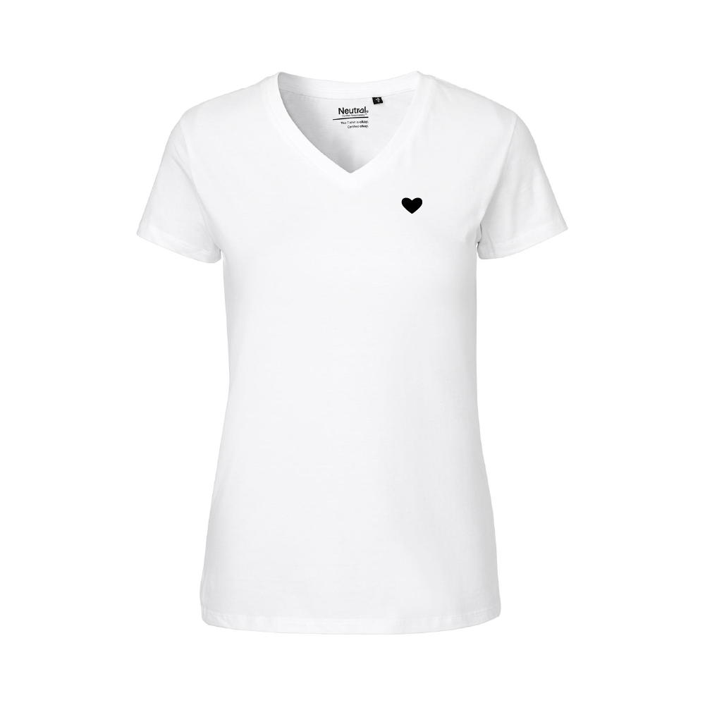 HerzShirt Women V-Neck // Weiß