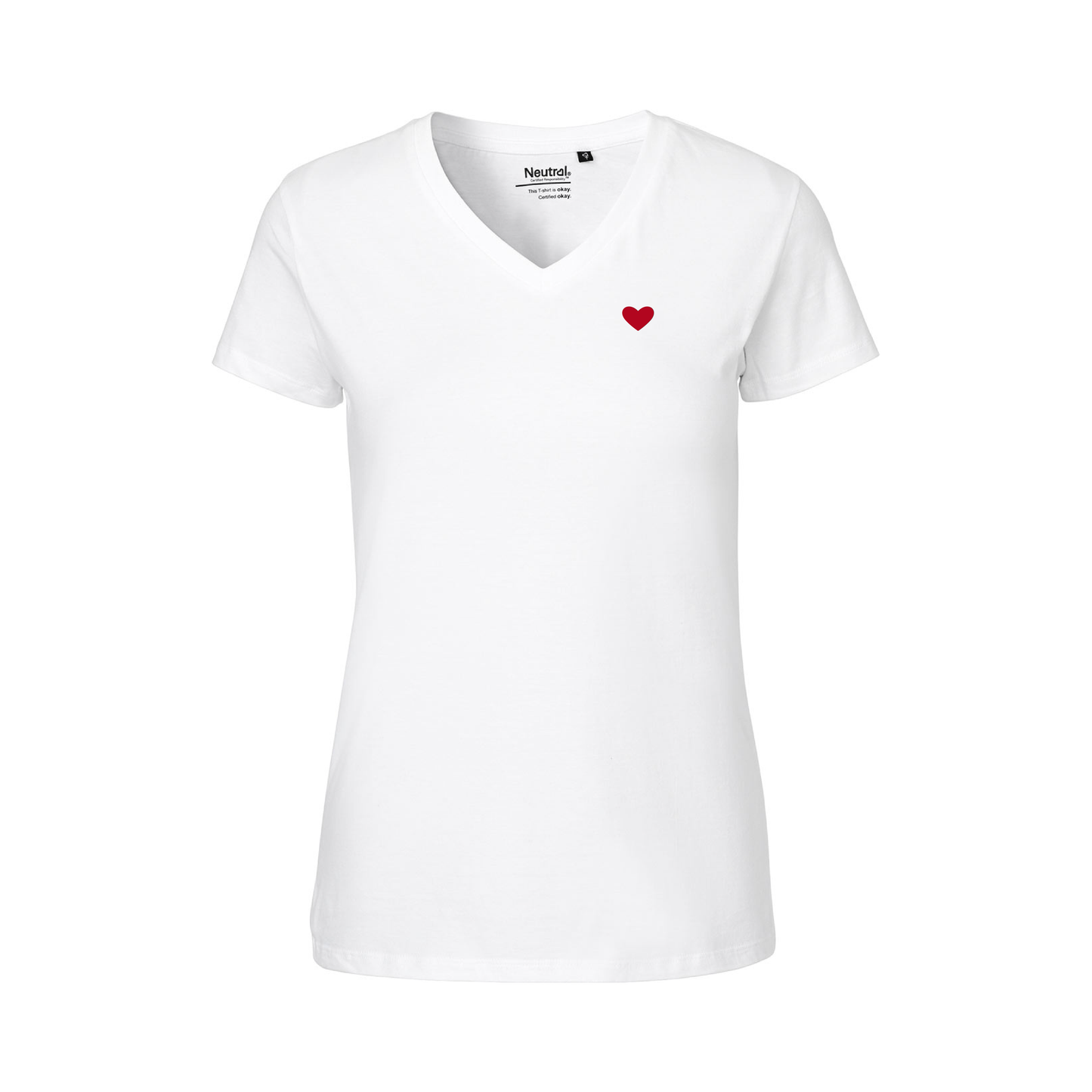 HerzShirt Women V-Neck // Weiß