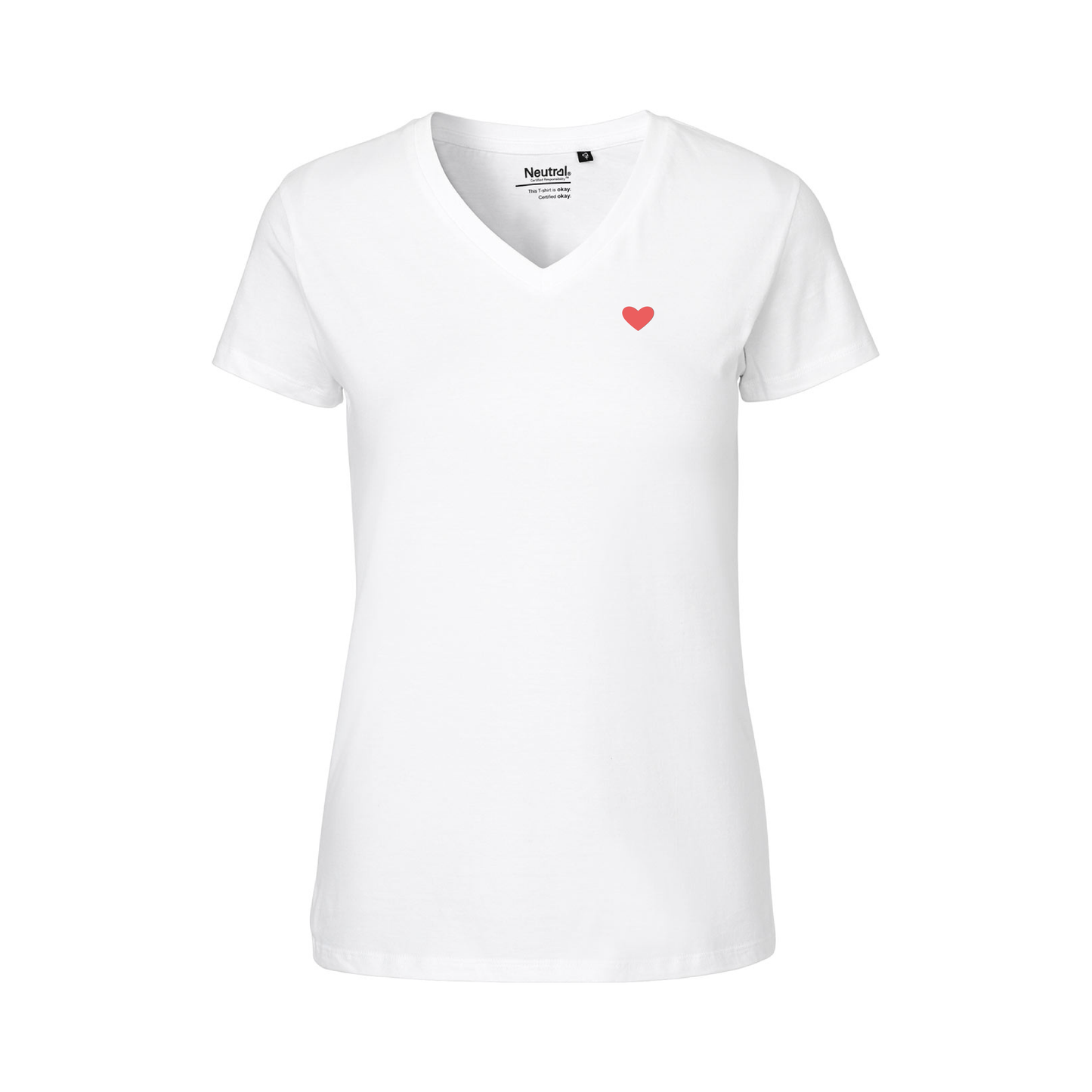 HerzShirt Women V-Neck // Weiß