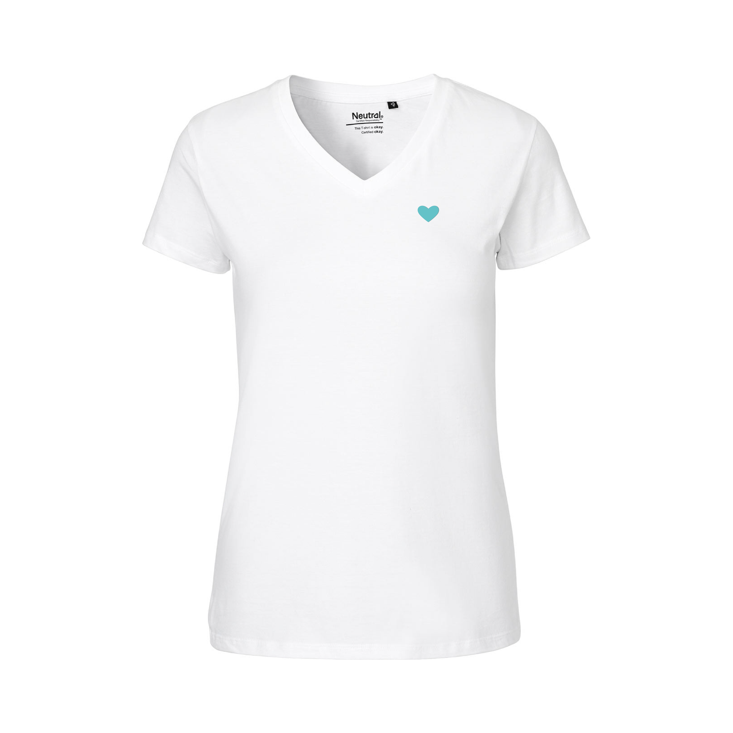 HerzShirt Women V-Neck // Weiß