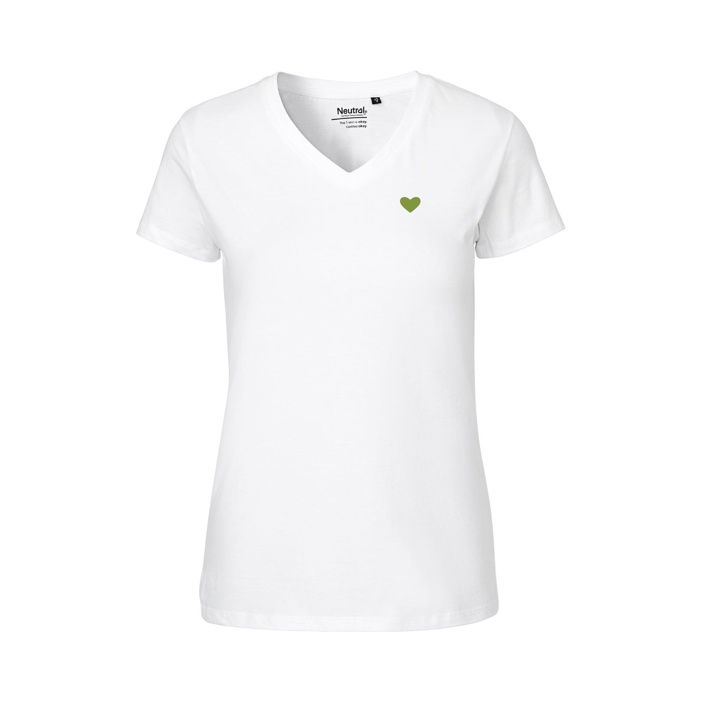 HerzShirt Women V-Neck // Weiß