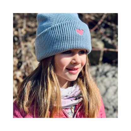 HerzBeanie // Graublau