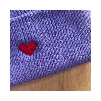 HerzBeanie Violett-Rubinrot // sofort verfügbar