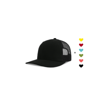 HerzCap Trucker // Schwarz-Schwarz