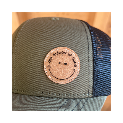 HerzCap Trucker Smiley // Waldgrün-Schwarz