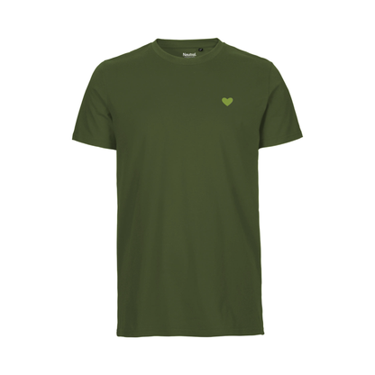 HerzShirt Men Rundhals // Moosgrün