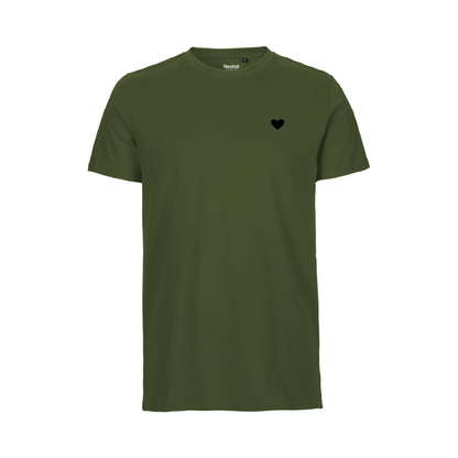 HerzShirt Men Rundhals // Moosgrün