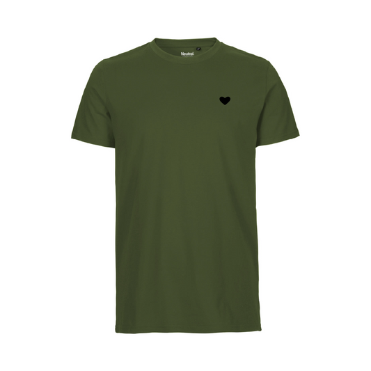 HerzShirt Men Rundhals // Moosgrün-Schwarz S // sofort verfügbar