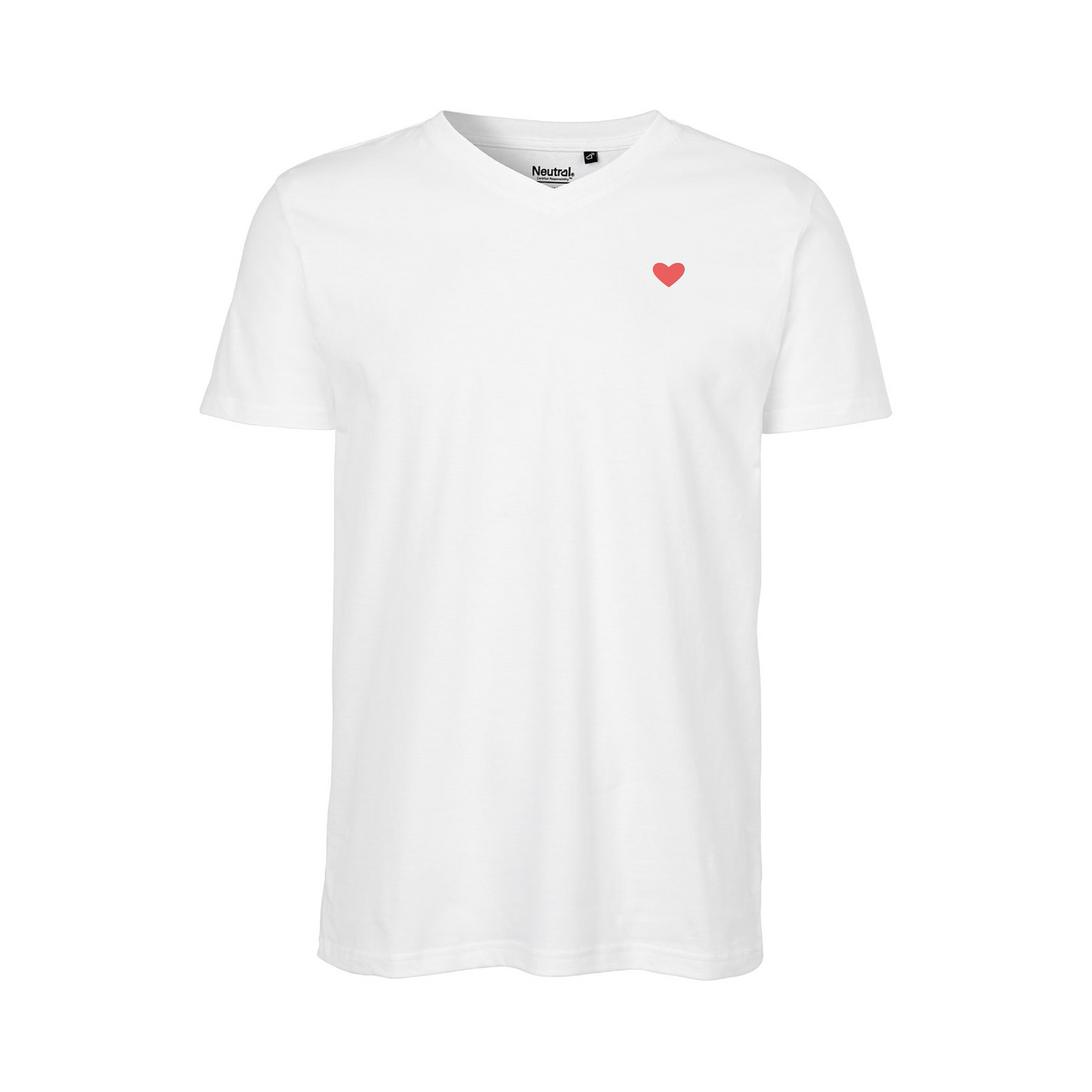 HerzShirt Men V-Neck // Weiß