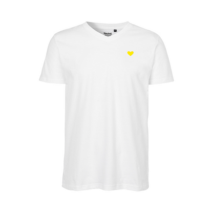 HerzShirt Men V-Neck // Weiß