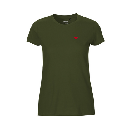 HerzShirt Women Rundhals // Moosgrün