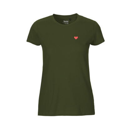 HerzShirt Women Rundhals // Moosgrün